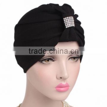 2017 New Style Autumn Winter Multi-function Elastic Size Adjustable Plain Color Neck Scarf and Hat Hijab Hat