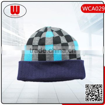 Hot sale new winter jacuard knitted acrylic caps