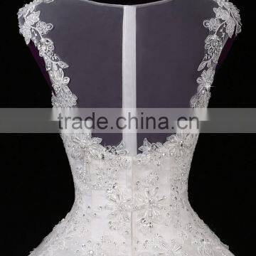2017 Hot Sale Bridal Wedding Dress Bridal Gown Zipper Chiffon Sleeveless Prom Wedding Dress Mermaid Lace Wedding Dress F13501 photo-2