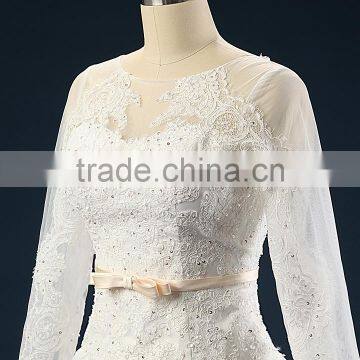 2017 Wedding Dress Mermaid Lace Ball Gowns 3/4 Sleeves Tull Net Wedding Gowns AS41601 photo-6