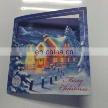 Cute funny handmade paper led light up greeting Christmas cards with button