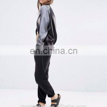 Wholesale Custom Satin Embroidered Bomber Jacket for Women photo-5