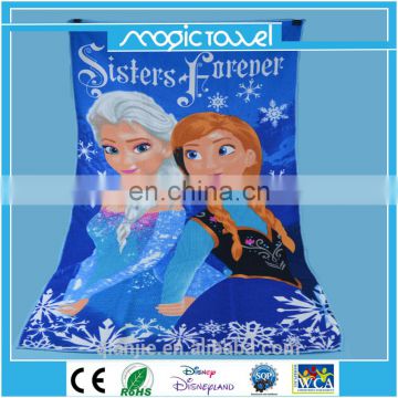 big size microfiber beach towel with cartoon pattern heat transfer imprint