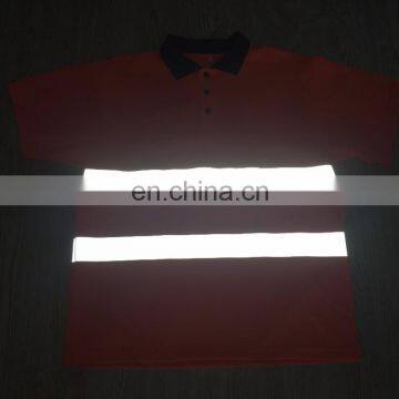 Eye Bird Fabric Reflective Breathable Orange Safety Sports T-shirt photo-3