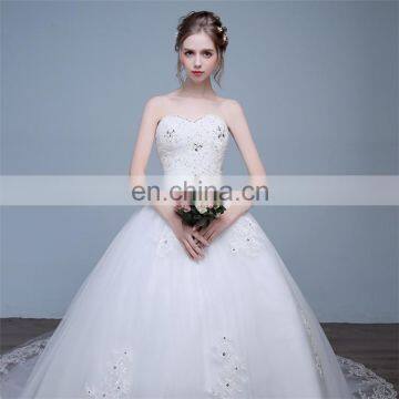 HS1625 2017 Bling Wedding Dress China Long Train Sequined Bridal Ball Gown photo-4