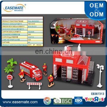 Interesting pull back die cast fire protection set toy for kids