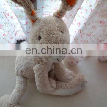 32cm height brown color long legs rabbit plush toy animals