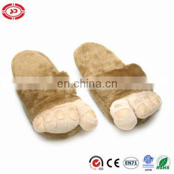 Plush fluffy soft quality warm toes funny kids slippers shoe