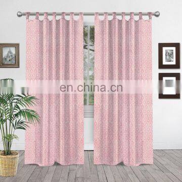 Handmade 100% Cotton Hand Block Printed Multicolor Window Door Curtains Home Decor