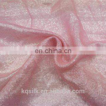 Luxurious Plain Dyed Silver Lurex Silk Georgette Fabric Silk GGT Metallic in Solid photo-2