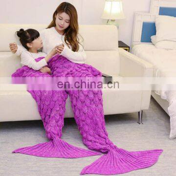 Classic style winter warm family mermaid tail blanket