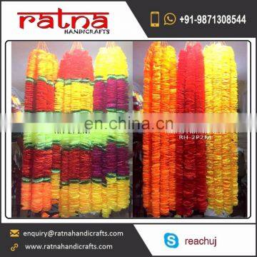 Artificial Decorative Marigold Flower Garland Multicolor 1M