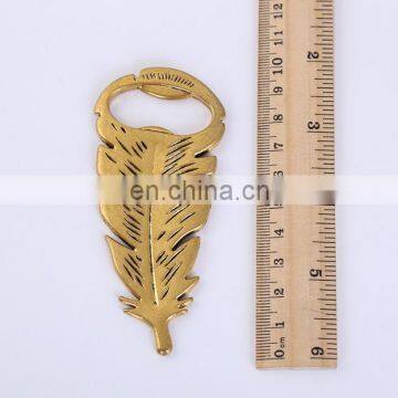Feather Shape Gold Plated Metal Bottle Opener for Wedding Return Gift photo-6