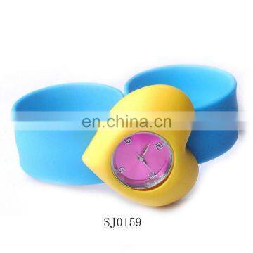 Hot Sale Fashion Heart Soft PVC Slap Watch