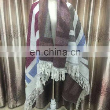 2016 Winter HYJ20160425-2 Yarns Warm Scarf With Tassels Square Pashmina Poncho Kick Pleat Pashmina Poncho photo-2