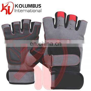 Artificial Leather Weight Lifting Gloves, Grey And Black Weight Lifting Gloves, Amara Weight Lifting Fitness Gloves For Workout