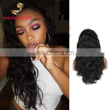 Factry price Brazilian human virgin 9A grade hair full lace wig in body wave style raw unprocessed hair