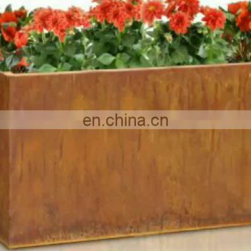 small rustic decorative metal window box corten Flower Pots & Planters