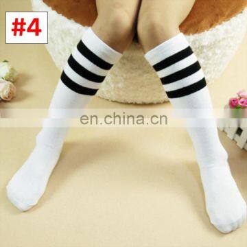 Girl Striped Solid Socks Kids Toddler Cotton Knee High Socks 10styles 42cm