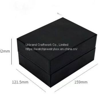 PU Leather Watch Box Wholesale Custom Jewelry Gift Packaging Box Black Watch Storage Box photo-2