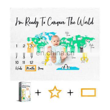Organic Baby Monthly Milestone Blanket for Baby Boy or Girl | Unforgettable Premium Organic Cotton photo-2