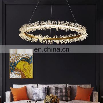 Modern LED Crystal Pendant Lamp Romantic Round Chandelier