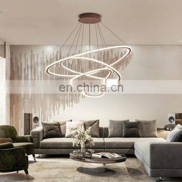 Living room chandelier ring Nordic minimalist modern creativity 2020 new led light luxury net red duplex staircase light