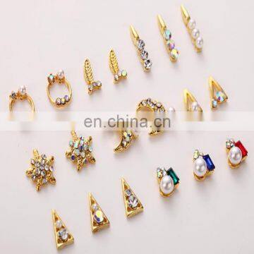 2018 high quality Nail jewelry alloy different shape decoration