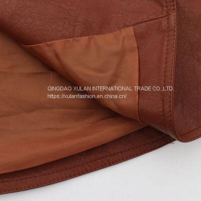 HOT SALE 2021 NEW FASHION LADIES FAUX ECO PU LEATHER LEISURE JACKET photo-5