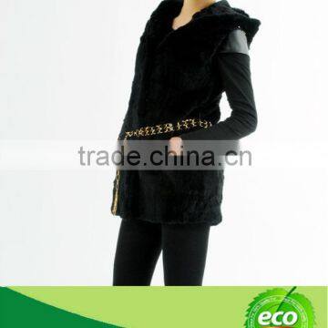 Pretty Custom Slim Genuine Red Rex Rabbit Fur Women Winter Coat