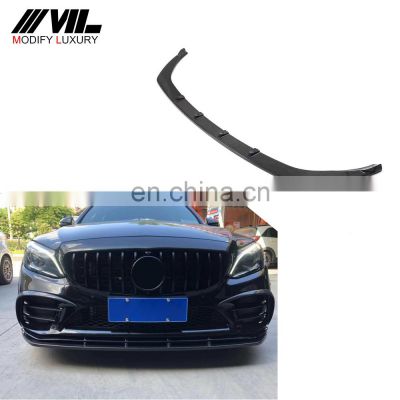 Modify Luxury Carbon Fiber W205 C Class Front Center Lip for Mercedes Benz C205 S205 A205 C43 AMG 2D 4D 2020-2021