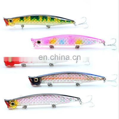 5 colors 11cm, 13g 3D Laser Luminous Painting Fishing Bait Popper Lure saltwater topwater hot selling Lure