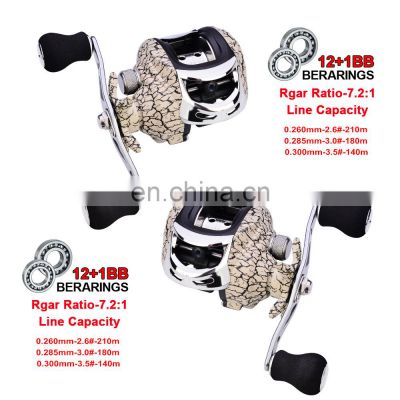 12+1BB Left Right Hand Baitcasting Reel 7.2:1 Baitcasting fishing reel With Magnetic Brake Carp for fishing