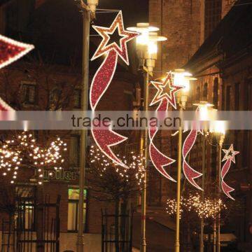 Outdoor christmas star pole light