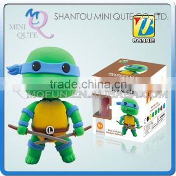 Mini Qute Bonnie kawaii boys Anime Ninja Turtle Leonardo DIY cartoon building blocks plasticine clay educational toy NO.BN9990-2