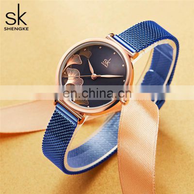 SHENGKE Romantic Valentines Gift Handwatchs Ginkgo Leaf Garnish Dial Watch Dropshipping Watches K0139L