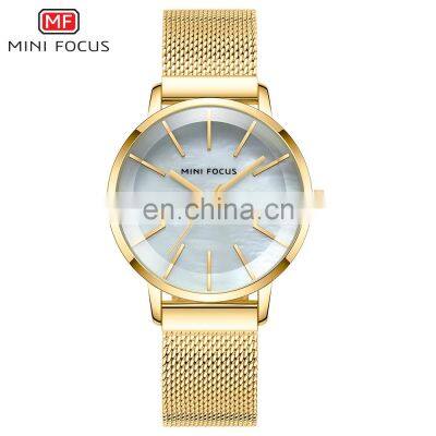 MINI FOCUS New arrival lady gift watch set Japan movement watch Stainless strap Steel band lady watch with cheap price