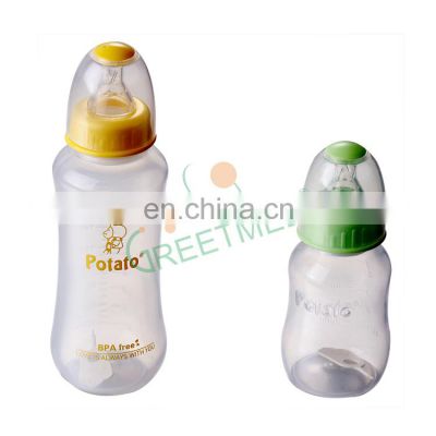 Greetmed Hot Selling Good Feedback Breast Shaped Funny Baby Feeding Bottle OEM Service Standard Support PVC Free Cartoon Pattern Fall