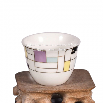 12pcs Cawa Cups Ceramic Arabic Coffee Cups New Bone China Cawa Cups With Color Box photo-4