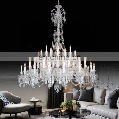 showsun lighting candle lamp living room pendant lights glass arm crystal chandelier