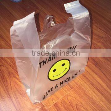 food packaging HDPE Clear Plastic T Shirt Bag With Custom Printing with great price