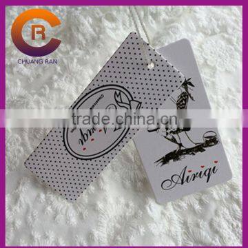 300g white card custom lables hang tags for clothing