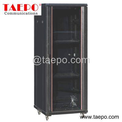 19 inch 42U front waved meshed door rear steel door network server rack Free standing data center cabinet from China Manufacturer TAEPO