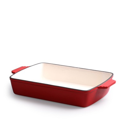 High quality Rectangular Cooking Pot Chef's Classic Fish plate 33*23 cm Cast Iron Enameled Baking Dish Roasting Lassagan Pan