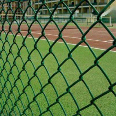 Green Power Coated Chain Link Fencing Diamond Mesh Fence for Sports Fields and Playgrounds photo-3