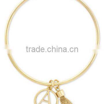 wholesale customized new fashion jewelry girls Gold-Tone Initial letter Tassel Bracelet