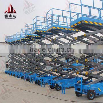 12m 500kg mobile hydraulic mobile scissor lift work table/aerial work platform