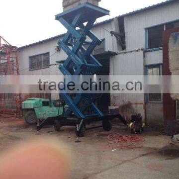 JINCHUAN 300-1000kg small hydraulic scissor lift platform four round of mobile scissor 4-18 m