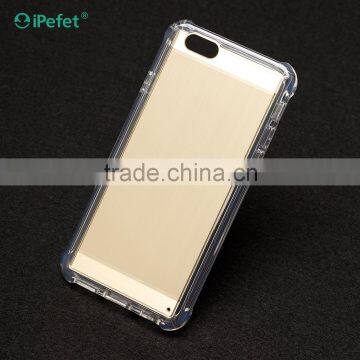 Luxury Aluminum Back Clear TPU Bumper Shockproof Phone Case For IPhone 6/s