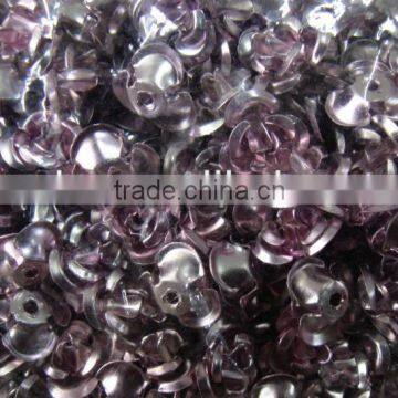 VERY LT. FUSCHIA COLOR 8MM ROSE SHAPE ALUMINUM FOIL BEADS